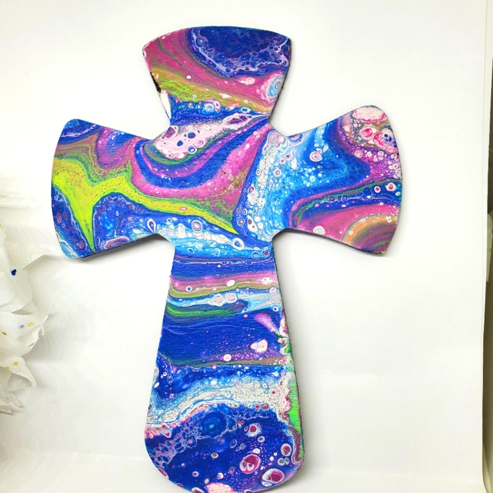 Handpainted Wooden Cross Art